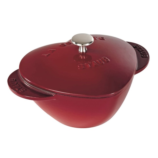 Marmite en fonte en forme de cœur, 20 cm, Rouge - Staub