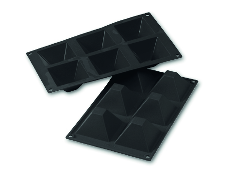 Moule à pâtisserie en silicone, pyramides 6 pcs